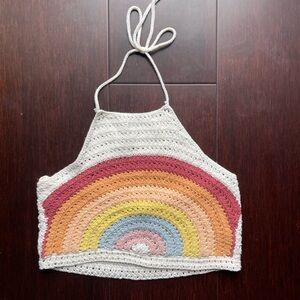 American Eagle. Crochet Rainbow Top. Size Small.